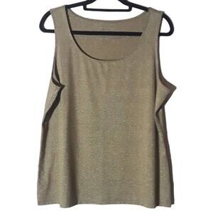 Charter Club Sparkly Shimmering Metallic Brown Tank Top XL